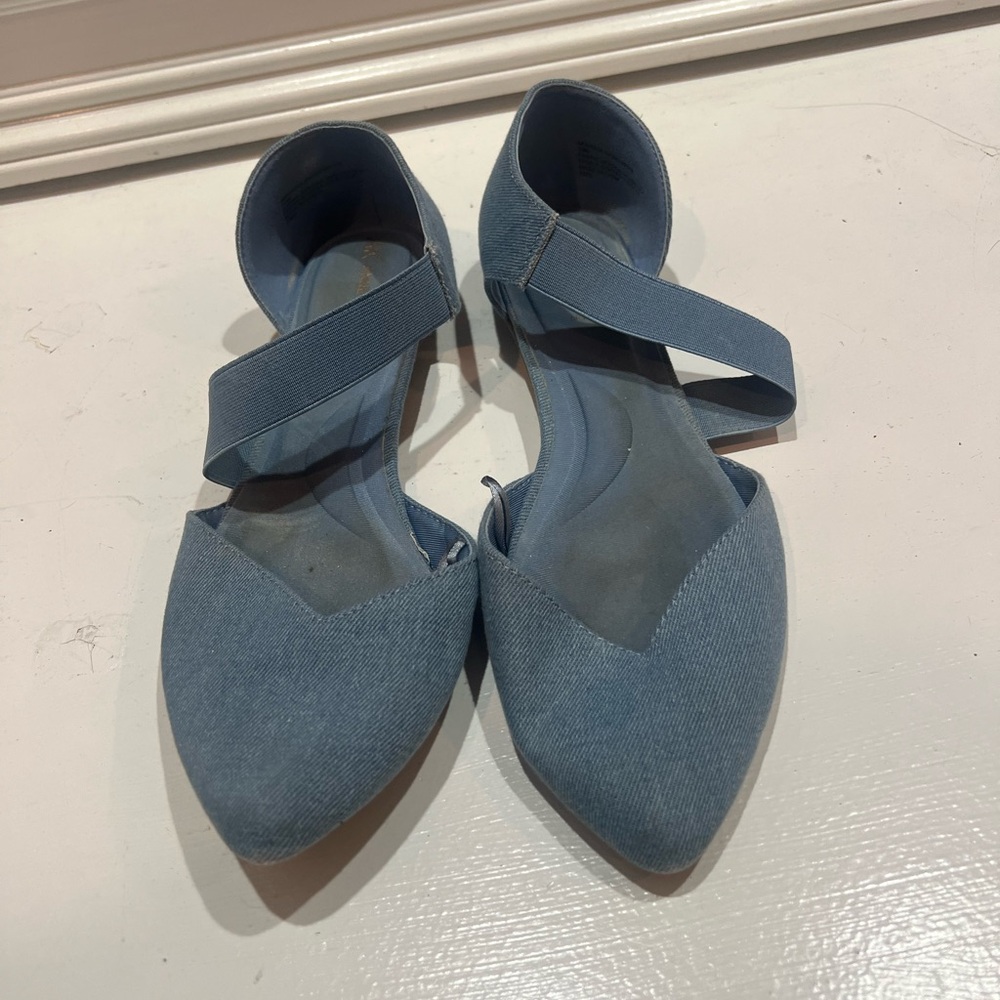 Anne Klein Blue Flats with Straps